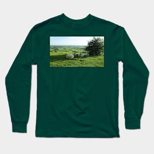 Sheep Relaxing on a Hilltop Long Sleeve T-Shirt